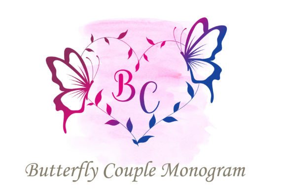 Butterfly Couple Monogram Font