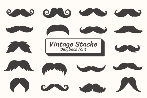 Vintage Stache: The Sketch-Style Dingbats Font That Bridges Playfulness and Purpose